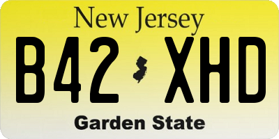 NJ license plate B42XHD