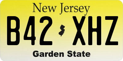 NJ license plate B42XHZ