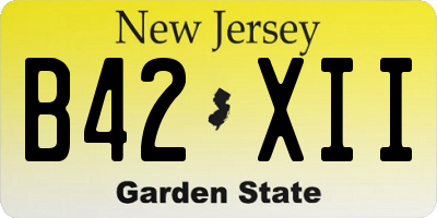 NJ license plate B42XII