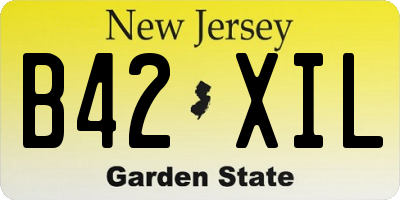 NJ license plate B42XIL