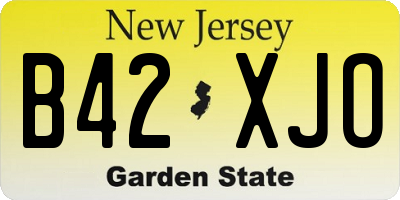 NJ license plate B42XJO