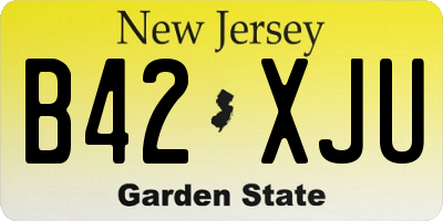 NJ license plate B42XJU