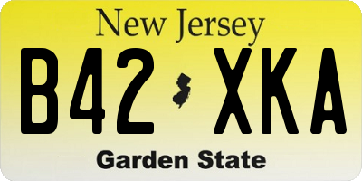 NJ license plate B42XKA