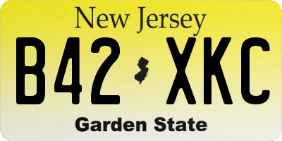 NJ license plate B42XKC