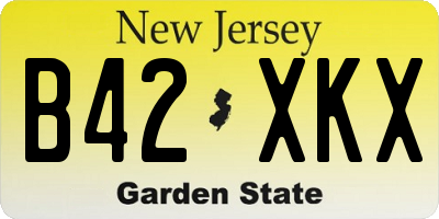 NJ license plate B42XKX