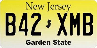 NJ license plate B42XMB