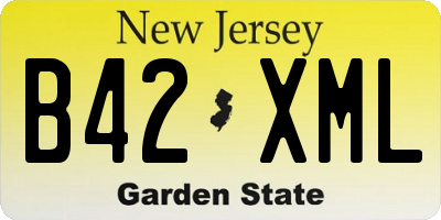 NJ license plate B42XML