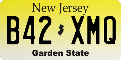 NJ license plate B42XMQ