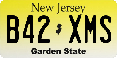 NJ license plate B42XMS