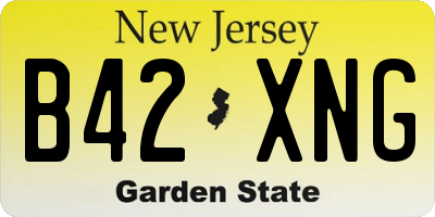 NJ license plate B42XNG