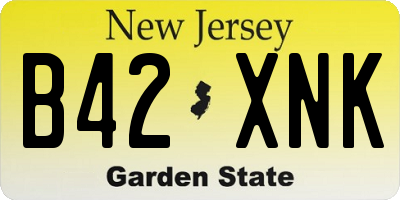 NJ license plate B42XNK
