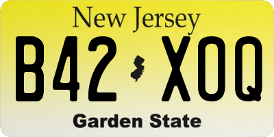 NJ license plate B42XOQ