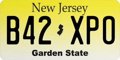 NJ license plate B42XPO
