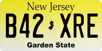 NJ license plate B42XRE