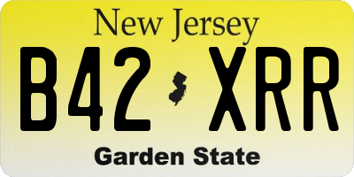 NJ license plate B42XRR