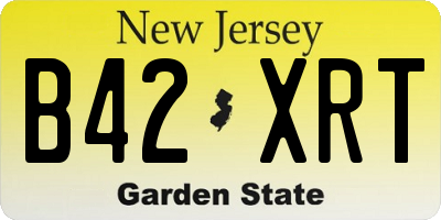 NJ license plate B42XRT