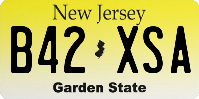 NJ license plate B42XSA
