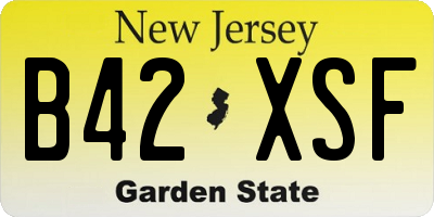 NJ license plate B42XSF