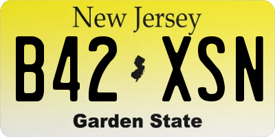 NJ license plate B42XSN