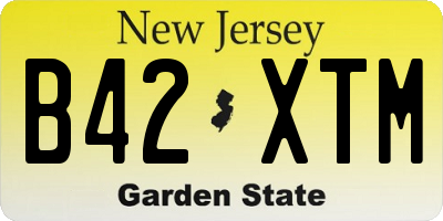 NJ license plate B42XTM