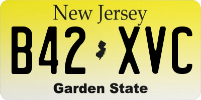 NJ license plate B42XVC