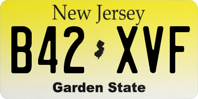 NJ license plate B42XVF