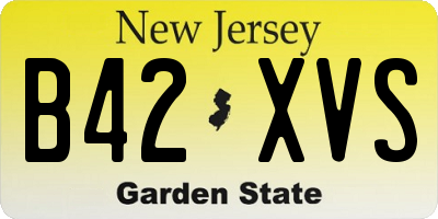 NJ license plate B42XVS