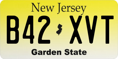 NJ license plate B42XVT