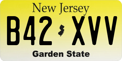 NJ license plate B42XVV