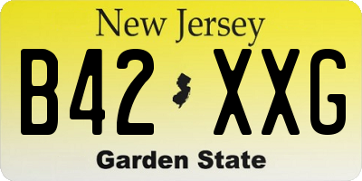 NJ license plate B42XXG