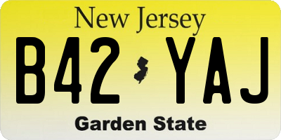NJ license plate B42YAJ