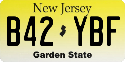 NJ license plate B42YBF