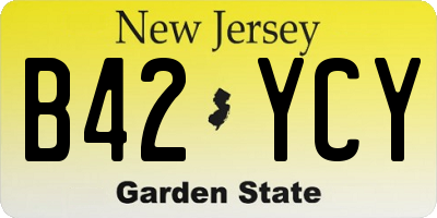 NJ license plate B42YCY
