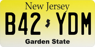 NJ license plate B42YDM