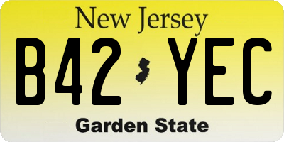 NJ license plate B42YEC