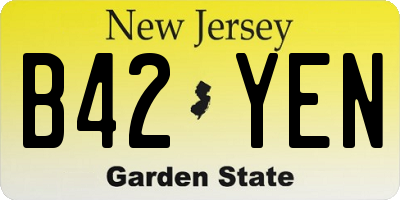 NJ license plate B42YEN