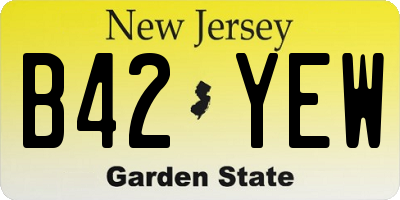 NJ license plate B42YEW