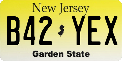 NJ license plate B42YEX