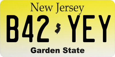 NJ license plate B42YEY