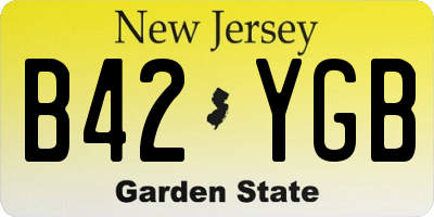 NJ license plate B42YGB