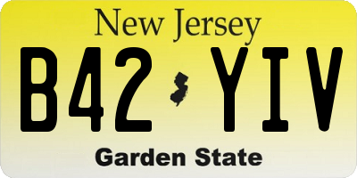 NJ license plate B42YIV