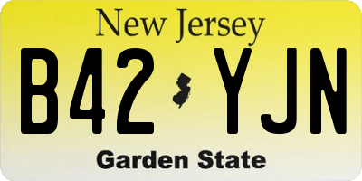 NJ license plate B42YJN