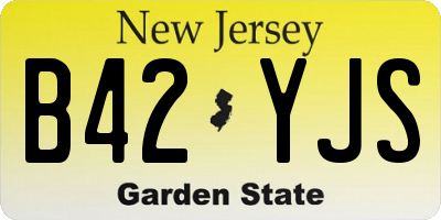 NJ license plate B42YJS