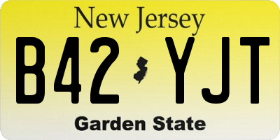 NJ license plate B42YJT