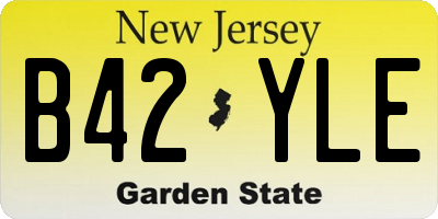 NJ license plate B42YLE