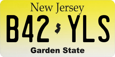 NJ license plate B42YLS