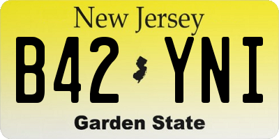 NJ license plate B42YNI