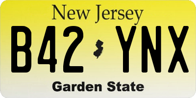 NJ license plate B42YNX