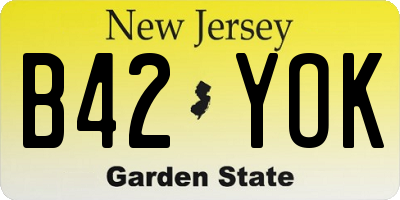 NJ license plate B42YOK
