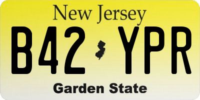 NJ license plate B42YPR